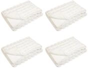 vidaXL Bett&uuml;berwurf Rutschfeste Decke aus Kunstkaninchenfell Olite 4 pcs Wei&szlig;