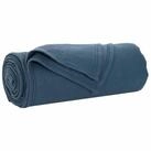 vidaXL Bett&uuml;berwurf &Uuml;berwurfdecke Marineblau 270 x 240 cm Fleece