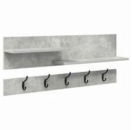 vidaXL Regal Wandmontierter nachttisch mit Regal Beton Grau 90 x 15 x 36 cm, 1-tlg.