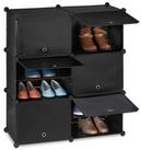 relaxdays Schuhregal Schwarzer Schuhschrank mit 12 F&auml;chern