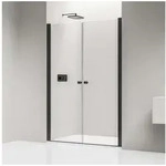 Bernstein Duschwand NT218 88 cm Schwarz, ESG Sicherheitsglas 6mm, Nischendusche