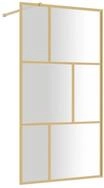 vidaXL Duschwand, Duschabtrennung f&uuml;r Begehbare Dusche ESG Klarglas Golden...