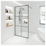 HOME DELUXE Duschwand Duschabtrennung BAKI Schwarz 6 Raster,
