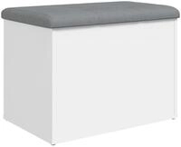 vidaXL Sitzbank, Bank mit Stauraum Wei&szlig; 62x42x45 cm Holzwerkstoff