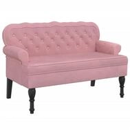 vidaXL Sitzbank Sitzbank mit R&uuml;ckenlehne Rosa 119,5x64,5x75 cm Samt