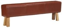 vidaXL Essbank Bank Turnbock-Design 160cm Braun Echtleder Massivholz