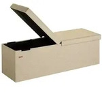 Casaria Sitzbank, mit Stauraum Faltbar Beige 115x40x40cm Gepolstert Deckel Stoff