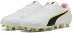Fu&szlig;ballschuh PUMA "KING 20 MATCH FGAG", Gr. 44, wei&szlig; (puma wei&szlig;, glowing rot, gelb