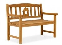 Garden Pleasure Gartenbank Gartenbank Teak 2-Sitzer HOME mit Haus & Herz Design