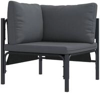 vidaXL Sofaelement Gartenm&ouml;bel mit Kissen Anthrazit 80 x 80 x 71 cm Stahl (1 St)