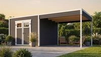 weka Gartenhaus Batu 3 mit Anbau 300 cm, BxT: 600x609,2 cm