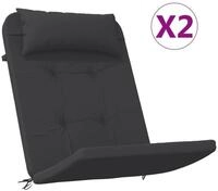 vidaXL Hochlehnerauflage, Adirondack-Auflagen 2 Stk. Schwarz Oxford-Gewebe
