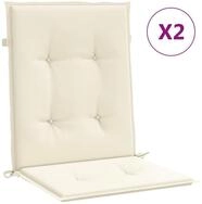 vidaXL Hochlehnerauflage, Gartenstuhlauflagen f&uuml;r Niedriglehner 2 Stk. Creme