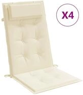 vidaXL Hochlehnerauflage, Gartenstuhl Auflagen 4 Stk. Creme Oxford-Gewebe