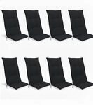 Beautissu Hochlehnerauflage 8er Set Hochlehner Set Base HL Sitzkissen,...