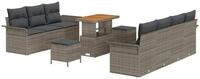 vidaXL Loungesofa Garten-Sofa-Set mit Kissen mit Speicher mit Kissen 10 pcs...