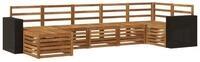 vidaXL Gartensofa Ecksofa Set 7 pcs Natur, 7 Teile