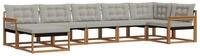 vidaXL Gartenlounge-Set Outdoor-Sofagarnitur mit Kissen 7 pcs Nat&uuml;rlich und