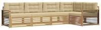 vidaXL Gartenlounge-Set Outdoor-Sofagarnitur mit Kissen 6 pcs Wei&szlig; und Beige