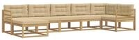 vidaXL Gartenlounge-Set Outdoor-Sofagarnitur mit Kissen 7 pcs Wei&szlig; und Beige,