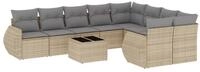 vidaXL Sofaelement 10-tlg. Garten-Sofagarnitur mit Kissen Beige Poly Rattan (1 St)