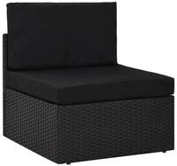 vidaXL Gartenlounge-Set, 9-tlg. Lounge Set mit Kissen Schwarz Poly Rattan