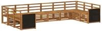 vidaXL Gartenlounge-Set Ecksofa Set 7 pcs Natur Massivholz, (7-tlg)