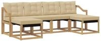 vidaXL Gartenlounge-Set Outdoor-Sofagarnitur mit Kissen 6 pcs Wei&szlig; und Beige,