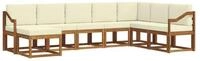 vidaXL Gartenlounge-Set Outdoor-Sofagarnitur mit Kissen 8 pcs Natur und Creme,