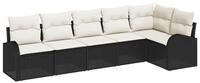 vidaXL Gartenlounge-Set Gartensofa-set mit Kissen 6 pcs Schwarz und Wei&szlig;