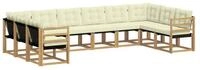 vidaXL Gartenlounge-Set Outdoor-Sofagarnitur mit Kissen 10 pcs Wei&szlig; und Creme,