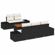 vidaXL Gartenlounge-Set Gartensofa-set mit Speicher 6 pcs Schwarz und Creme