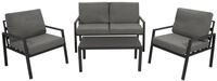 DEGAMO Gartenlounge-Set VANCOUVER 4-teilig, Aluminium anthrazit, Polster grau,