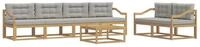 vidaXL Gartenlounge-Set Outdoor-Sofagarnitur mit Kissen 6 pcs Wei&szlig; und Hellgrau,