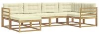 vidaXL Gartenlounge-Set Outdoor-Sofagarnitur mit Kissen 5 pcs Wei&szlig; und Creme