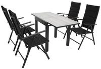 DEGAMO Garten-Essgruppe FARO 5-teilig, 4x Klappsessel, 1x Ausziehtisch...