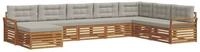 vidaXL Gartenlounge-Set Outdoor-Sofagarnitur mit Kissen 8 pcs Nat&uuml;rlich und