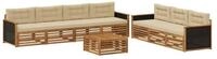 vidaXL Gartenlounge-Set Outdoor-Sofagarnitur 8 pcs Natur und Beige 79 x 79 x 37...