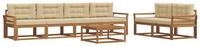 vidaXL Gartenlounge-Set Outdoor-Sofagarnitur mit Kissen 7 pcs Natur und Beige,