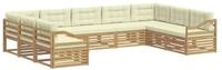 vidaXL Gartenlounge-Set Outdoor-Sofagarnitur 9 pcs Wei&szlig; und Creme 404 x 245,5...