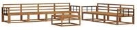 vidaXL Gartenlounge-Set Outdoor-Sofagarnitur 8 pcs Natur Massivholz, (8-tlg)