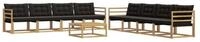 vidaXL Gartenlounge-Set Outdoor-Sofagarnitur 9 pcs Wei&szlig; und Schwarz 79 x 79 x 37 cm,