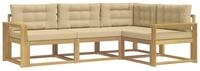 vidaXL Gartenlounge-Set Outdoor-Sofagarnitur mit Kissen 3 pcs Wei&szlig; und Beige