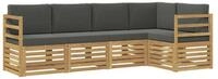 vidaXL Gartenlounge-Set Outdoor-Sofagarnitur 5 pcs Wei&szlig; und Anthrazit, (5-tlg)