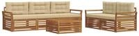 vidaXL Gartenlounge-Set Outdoor-Sofagarnitur mit Kissen 6 pcs Natur und Beige,