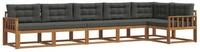 vidaXL Gartenlounge-Set Outdoor-Sofagarnitur mit Kissen 6 pcs Natur und...
