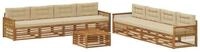 vidaXL Gartenlounge-Set Outdoor-Sofagarnitur mit Kissen 9 pcs Natur und Beige,