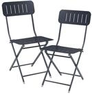 en.casa Klappstuhl (Set), &raquo;Sande&laquo; Stahl 84,5 x 42 x 50 cm Schwarz