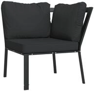 vidaXL Gartenstuhl, Outdoor Stuhl mit Grauen Kissen 76x76x79 cm Stahl