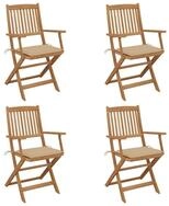 vidaXL Gartenstuhl Klappbare Gartenst&uuml;hle 4 Stk. mit Kissen Massivholz (4 St)